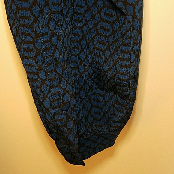 Joie Black and Blue Sill Tie Waist Dress - Picture 4 of 8